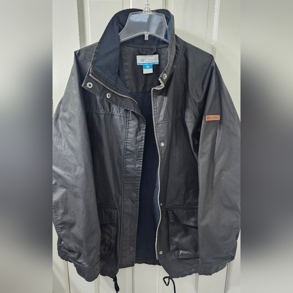 Columbia Black Waxed Canvas Women's Jacket (L)